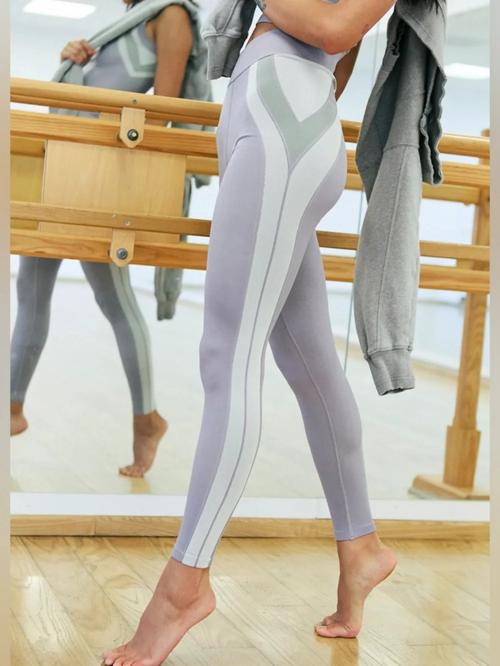 Free people movement free kick legging trailblazer combo purple gray XS